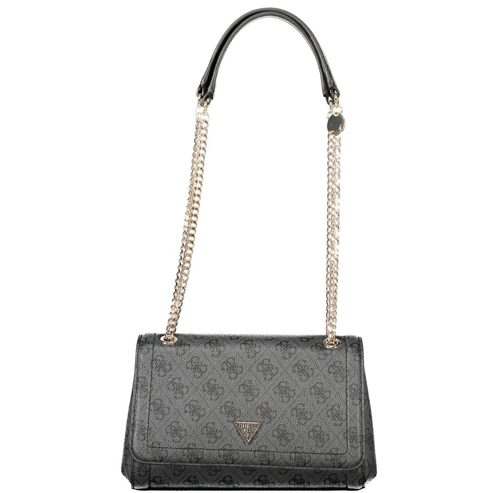 Black Polyethylene Women Handbag