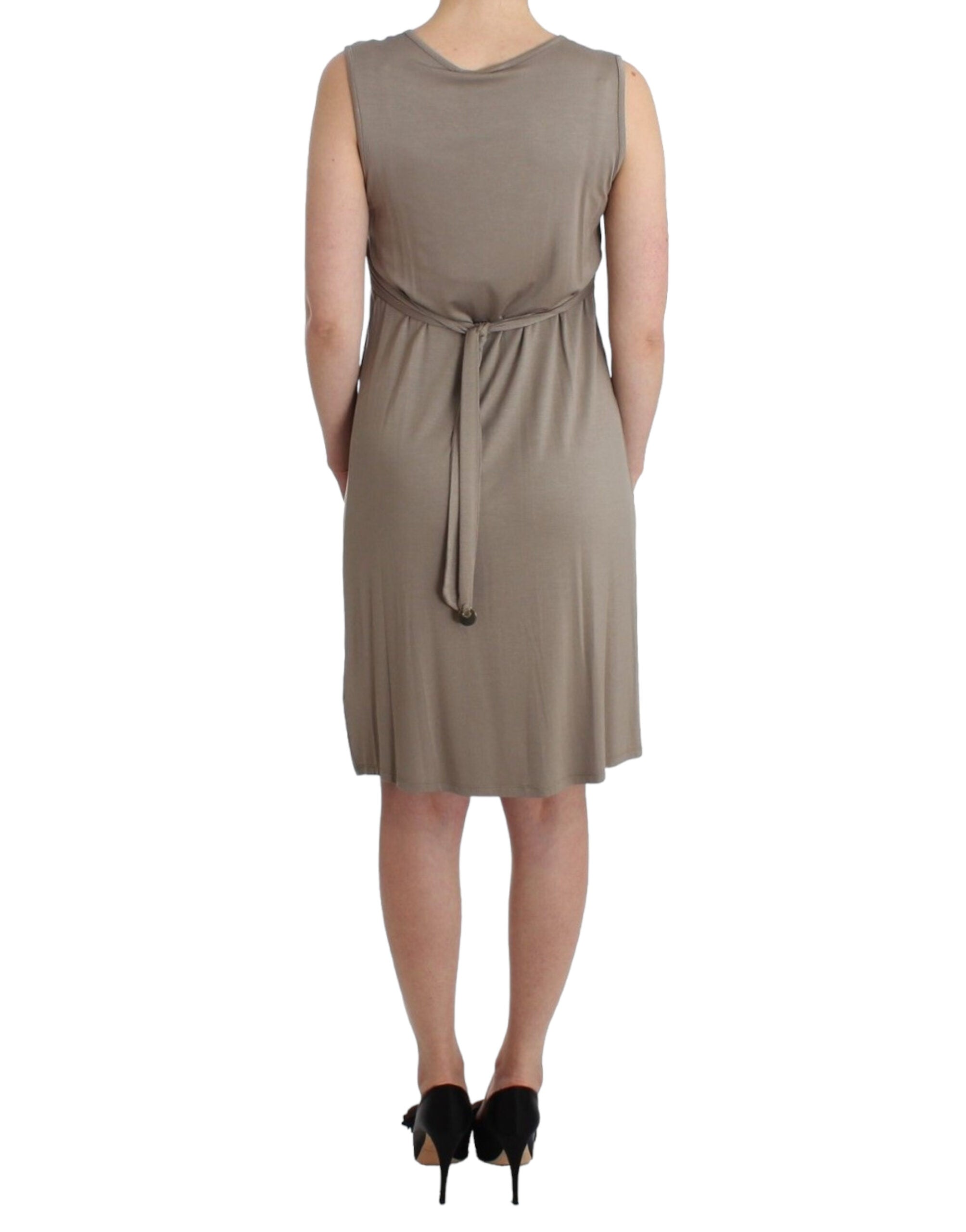 Khaki studded sheath dress
