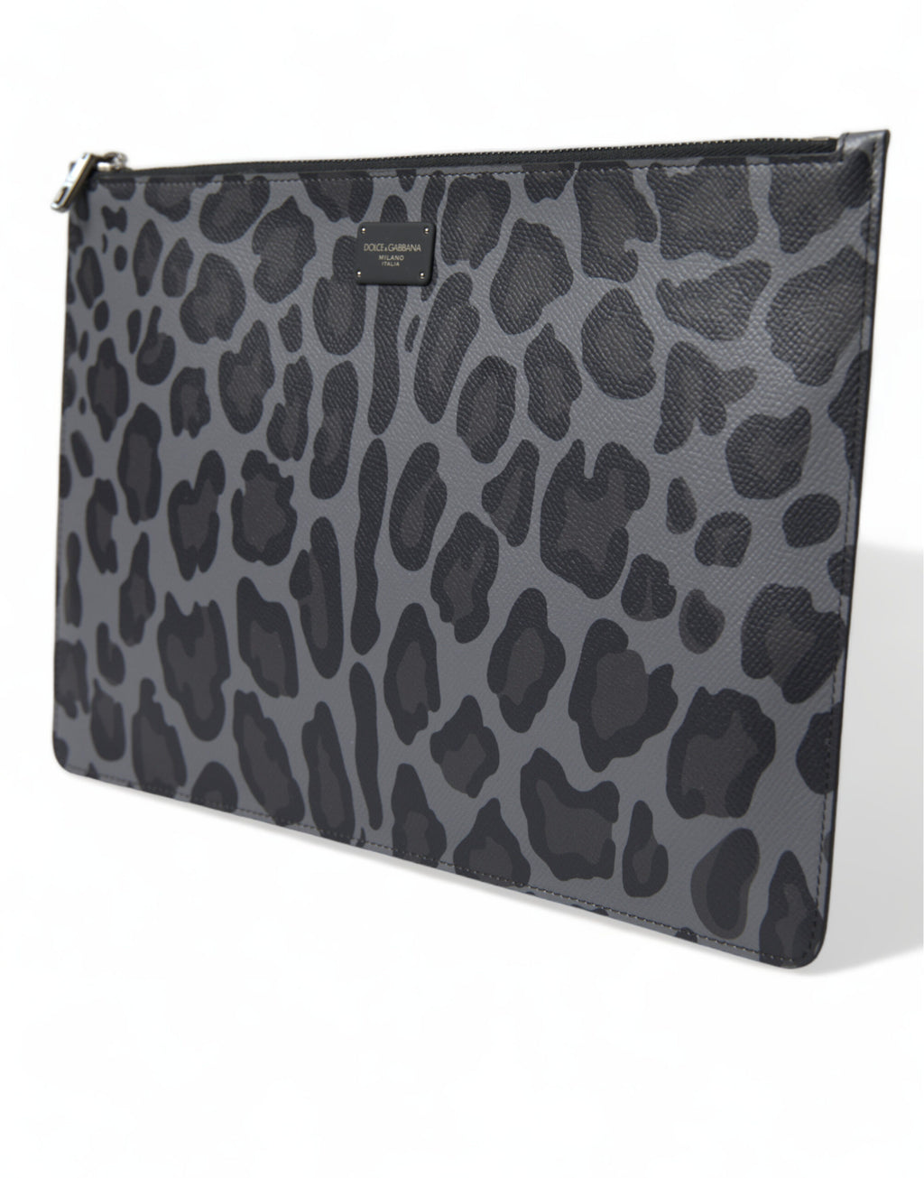 Multicolor Leopard Jacquard Logo Plaque Document Briefcase Bag