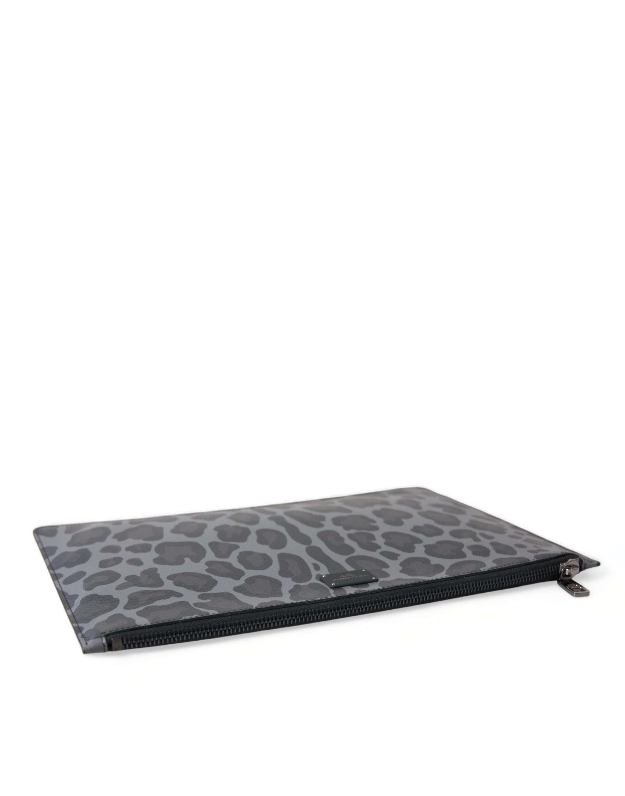 Multicolor Leopard Jacquard Logo Plaque Document Briefcase Bag