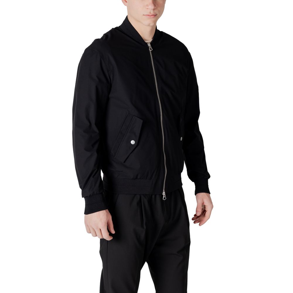 Black Polyester Jackets & Coat