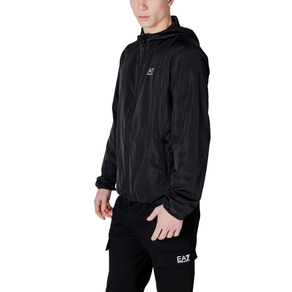 Black Polyester Jackets & Coat