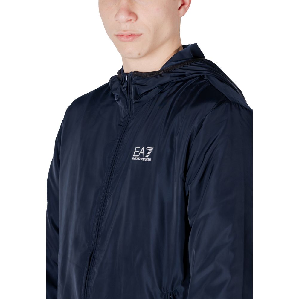 Blue Polyester Jackets & Coat