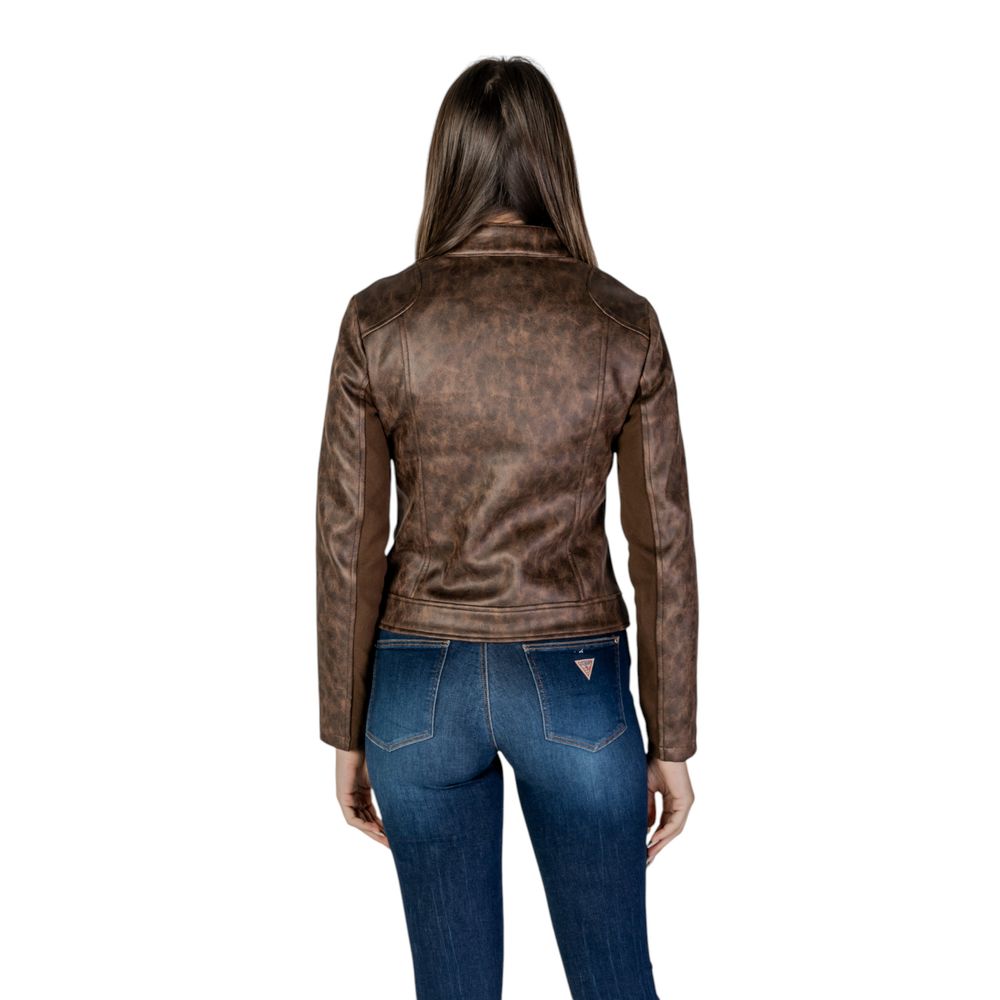 Brown Polyester Jackets & Coat
