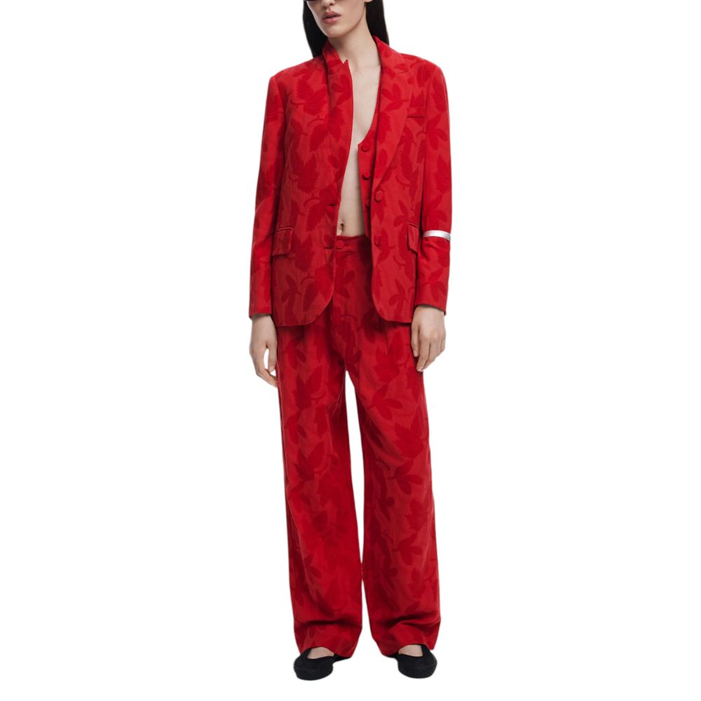 Red Cotton Blazer