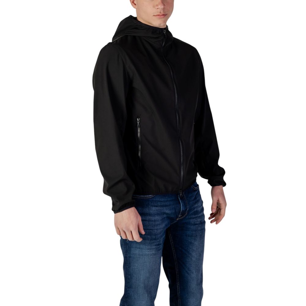 Black Polyester Jackets & Coat