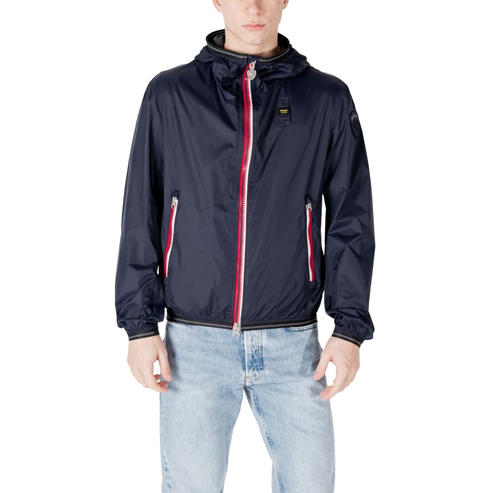 Blue Polyamide Jackets & Coat