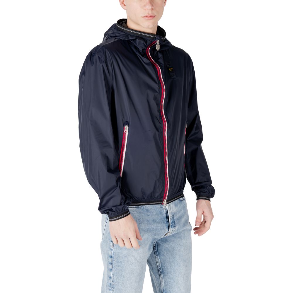 Blue Polyamide Jackets & Coat
