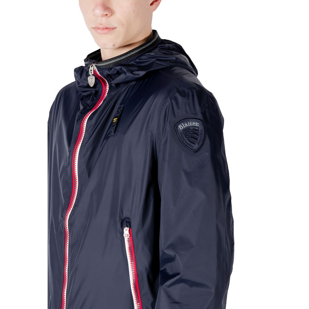 Blue Polyamide Jackets & Coat