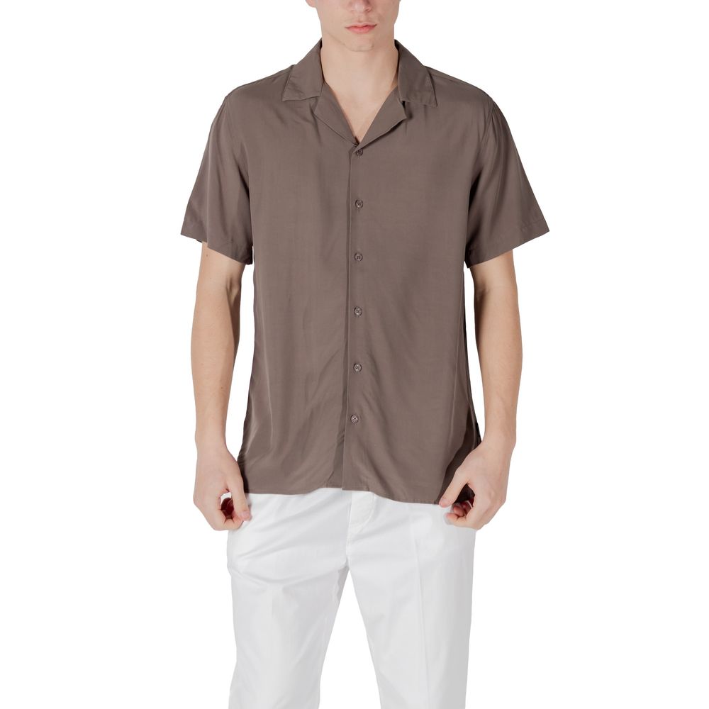Brown Viscose Shortsleeve