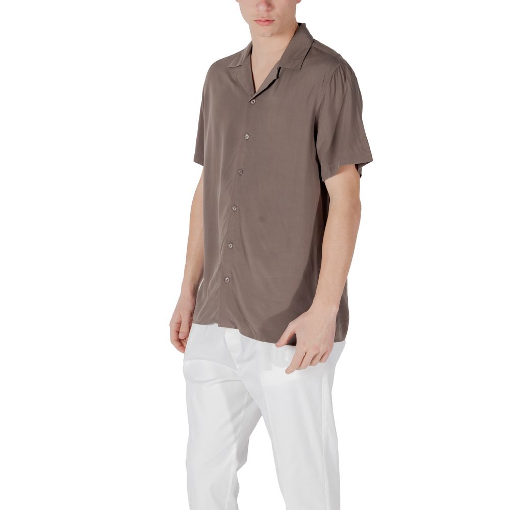 Brown Viscose Shortsleeve
