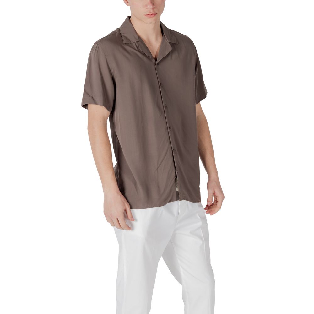 Brown Viscose Shortsleeve