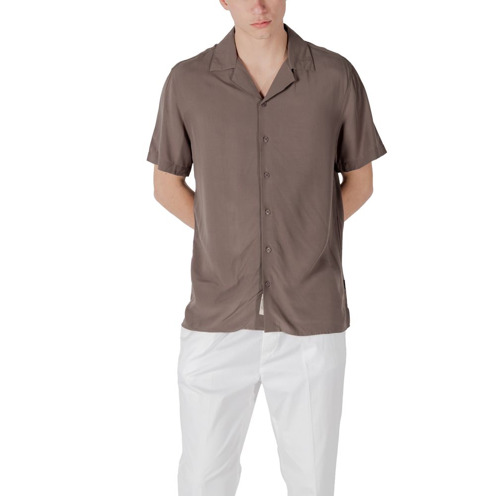 Brown Viscose Shortsleeve