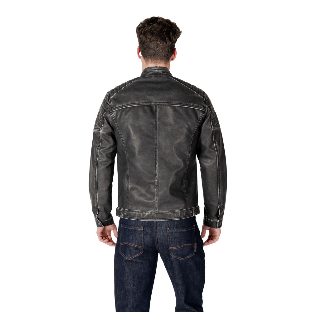 Black Polyester Jackets & Coat