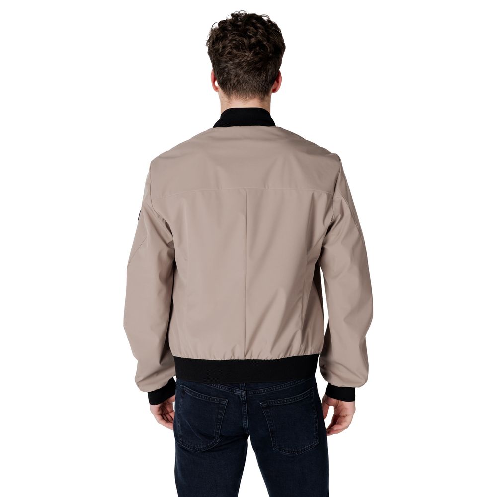 Brown Polyester Jackets & Coat