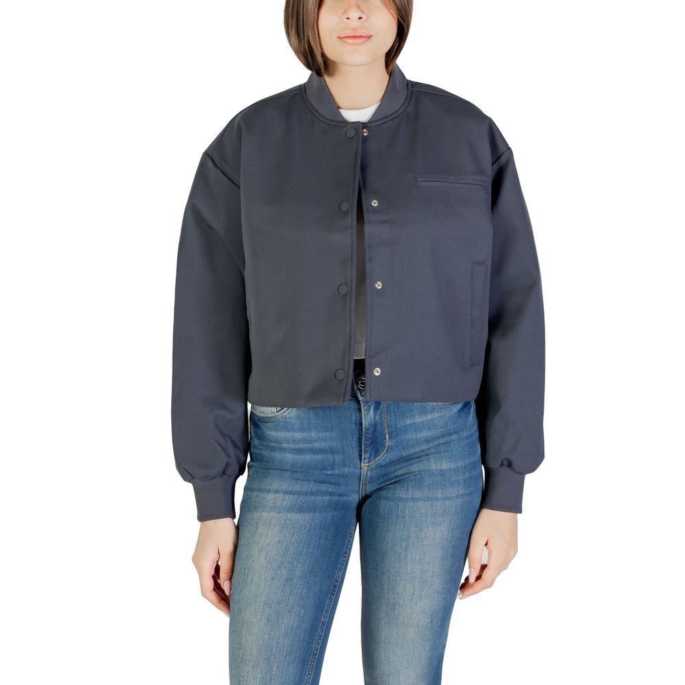 Gray Recycled Polyester Jackets & Coat