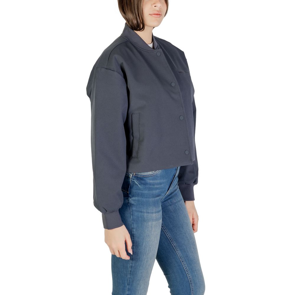 Gray Recycled Polyester Jackets & Coat