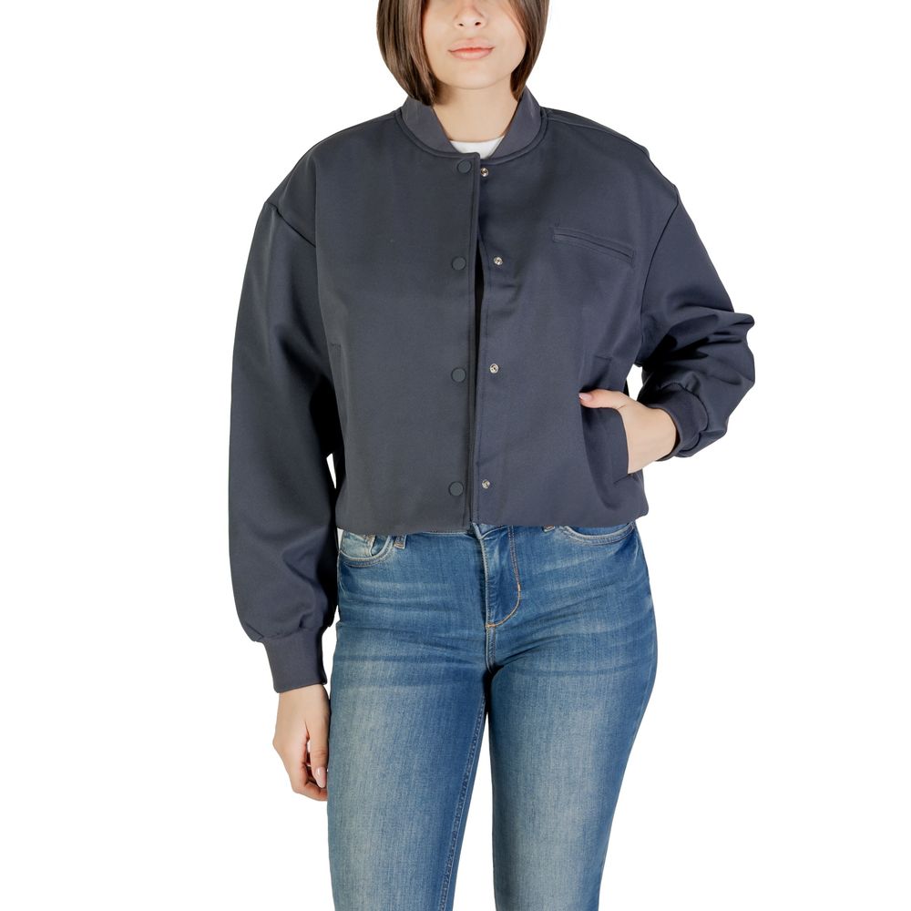 Gray Recycled Polyester Jackets & Coat