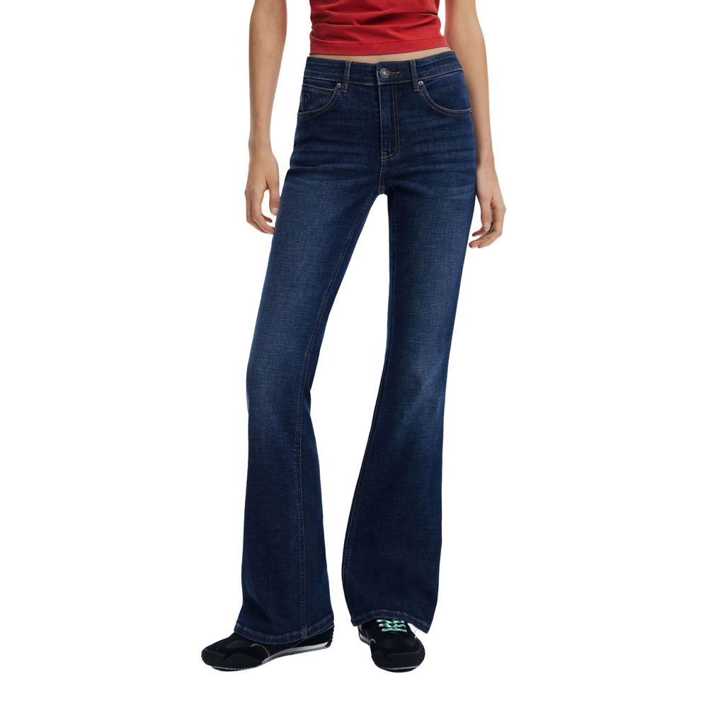 Blue Cotton Bootcut Jean