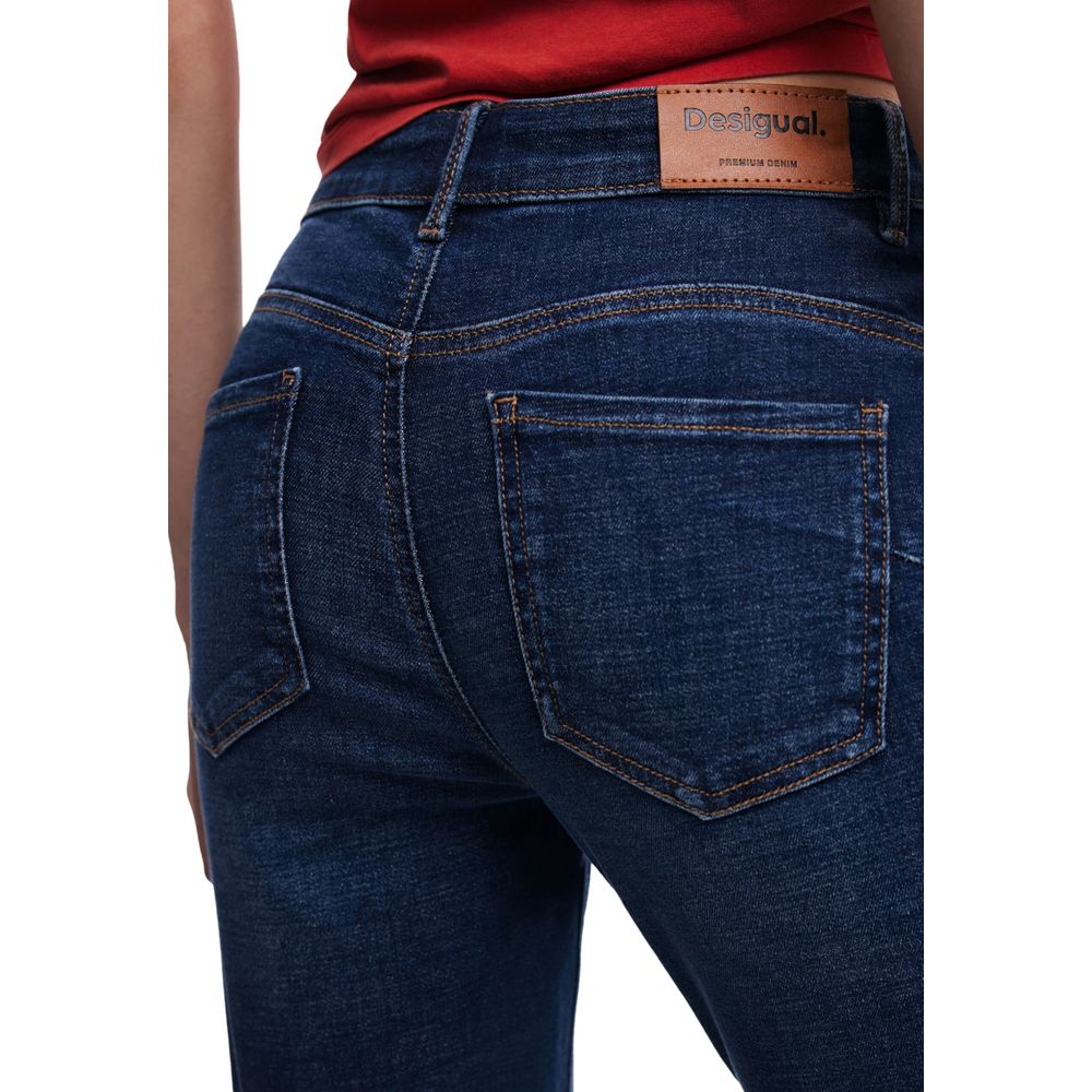 Blue Cotton Bootcut Jean