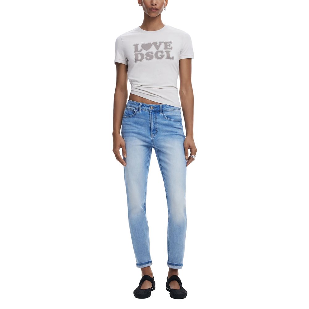 Light Blue Cotton Skinny Jean