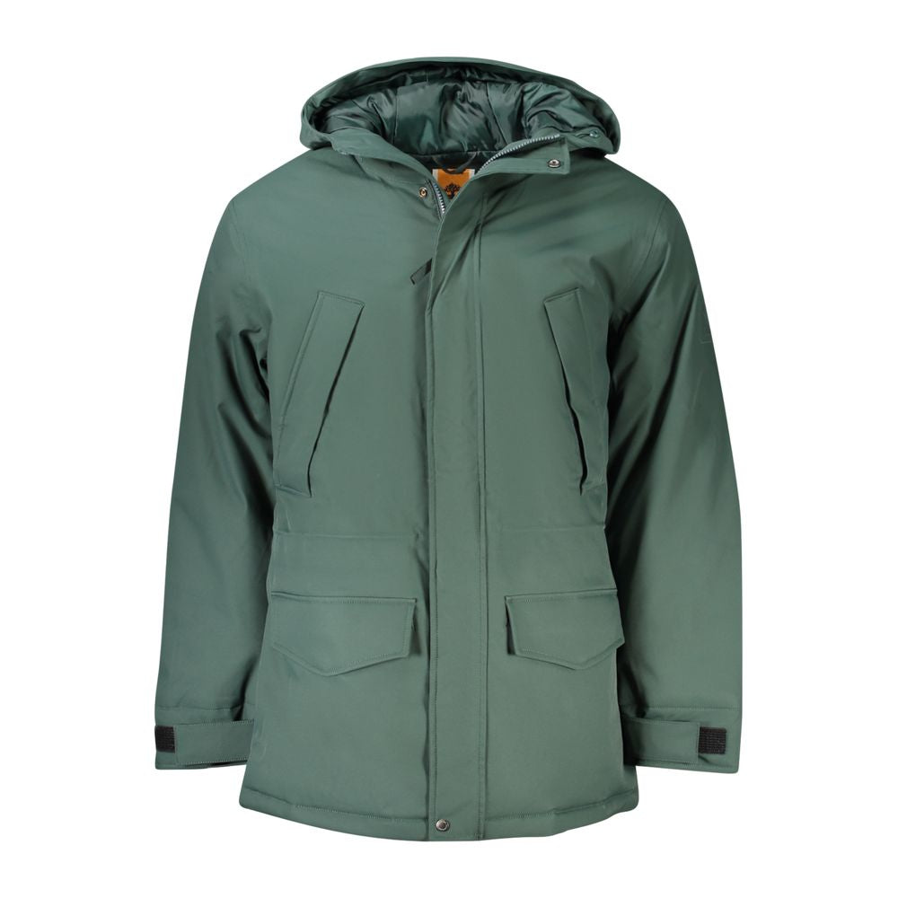 Green Polyester Men Jacket