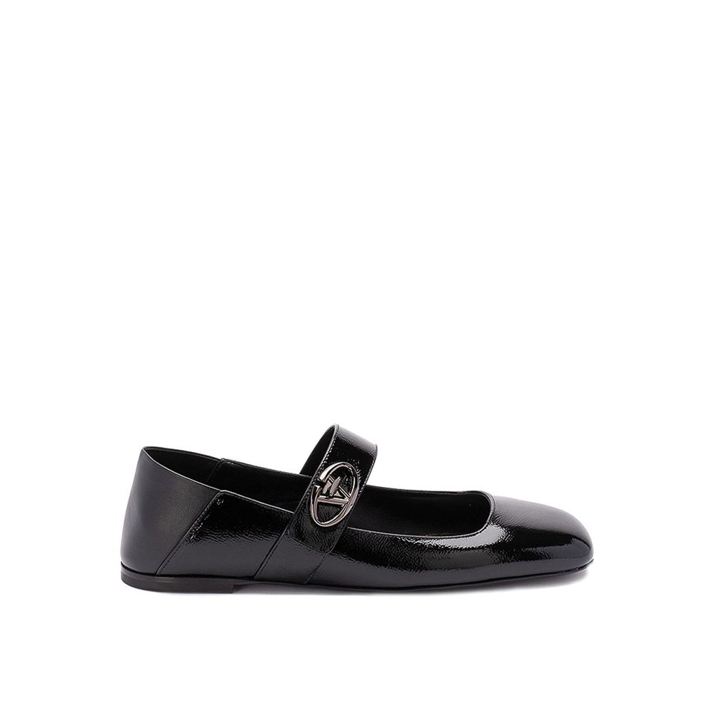 Leather Locker Ballerina Flats