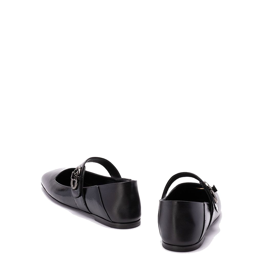 Leather Locker Ballerina Flats