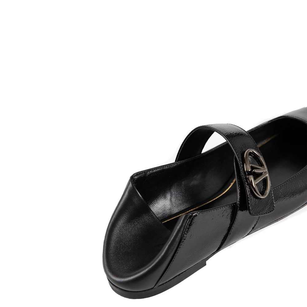 Leather Locker Ballerina Flats