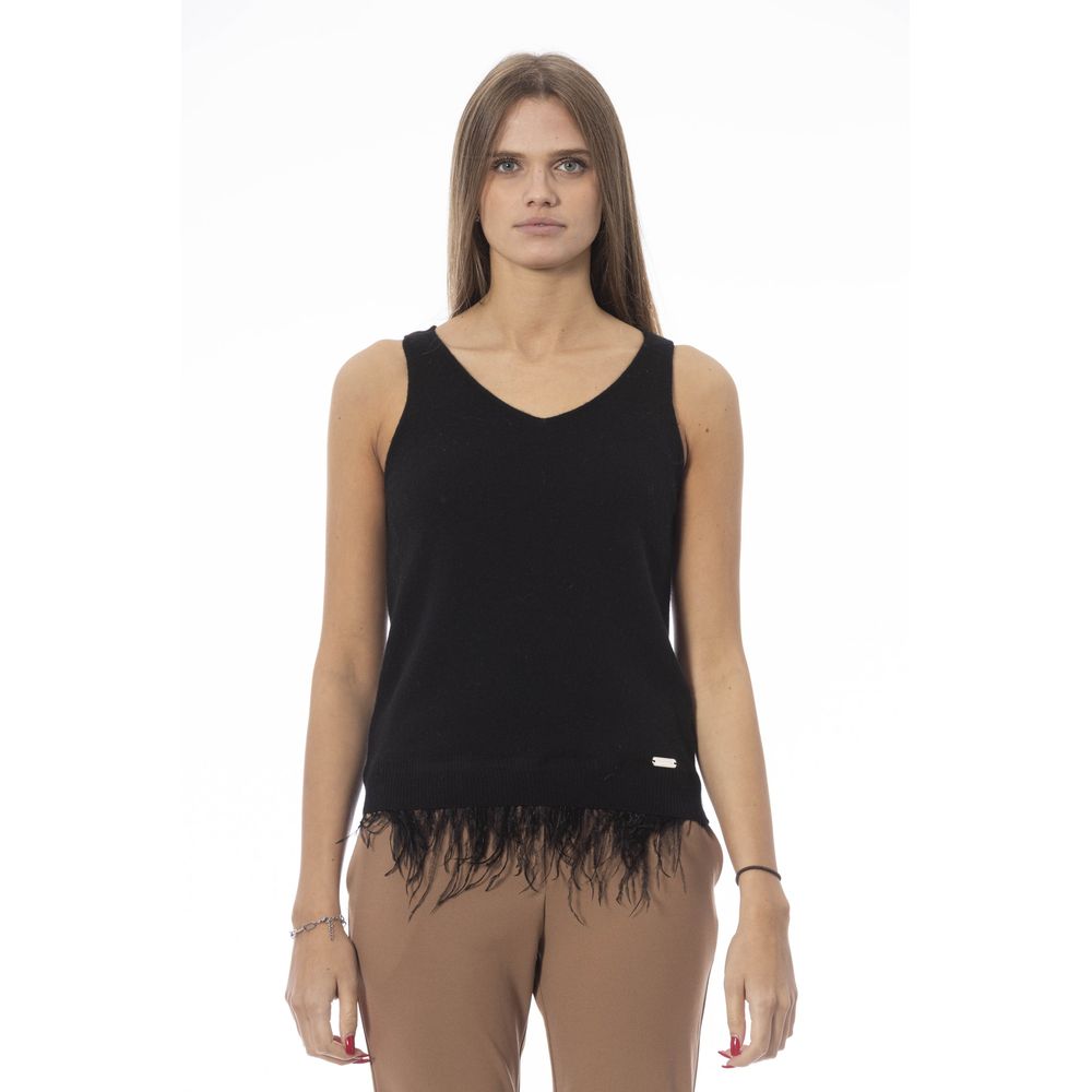 Black Wool Tank Top
