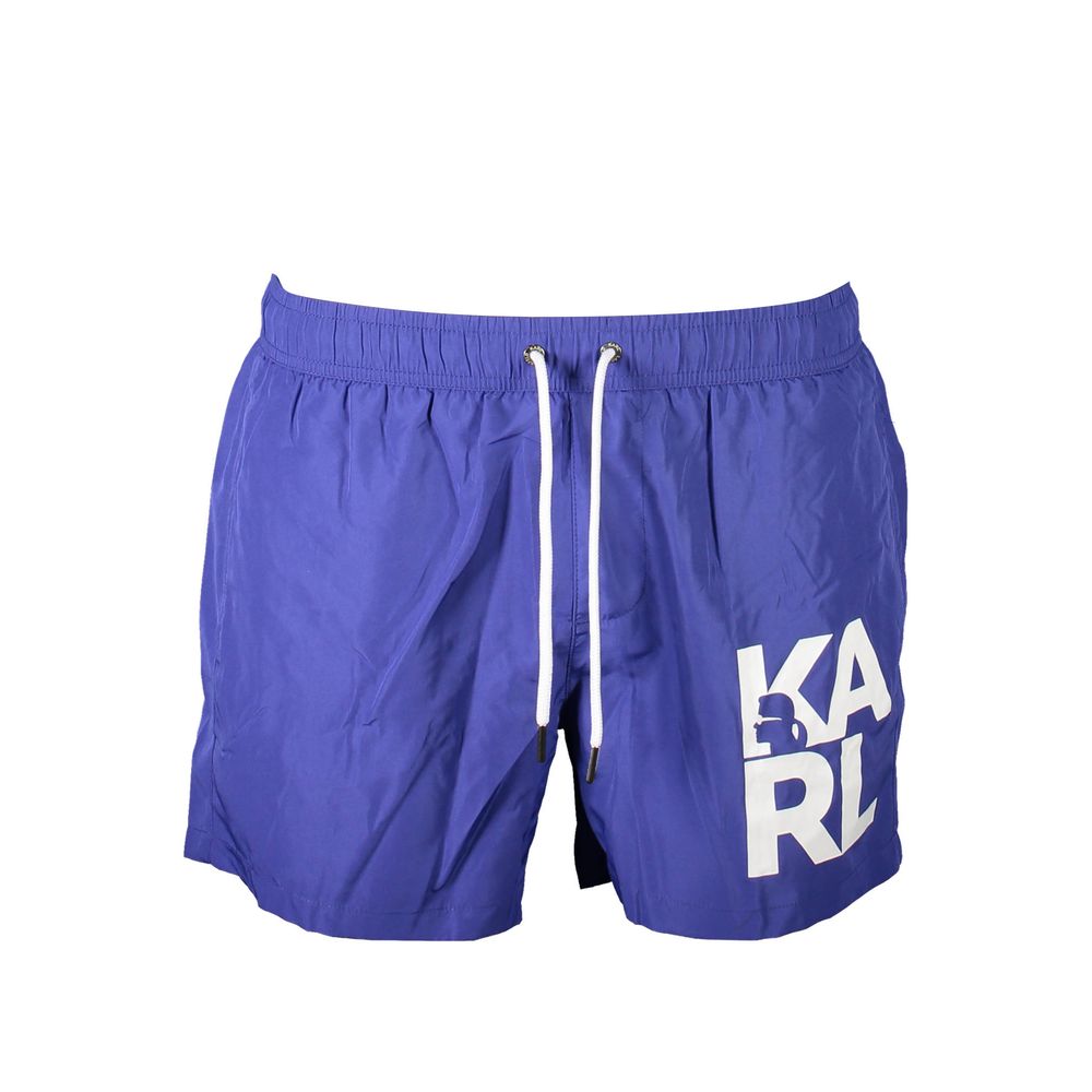 Blue Polyester Swimwear