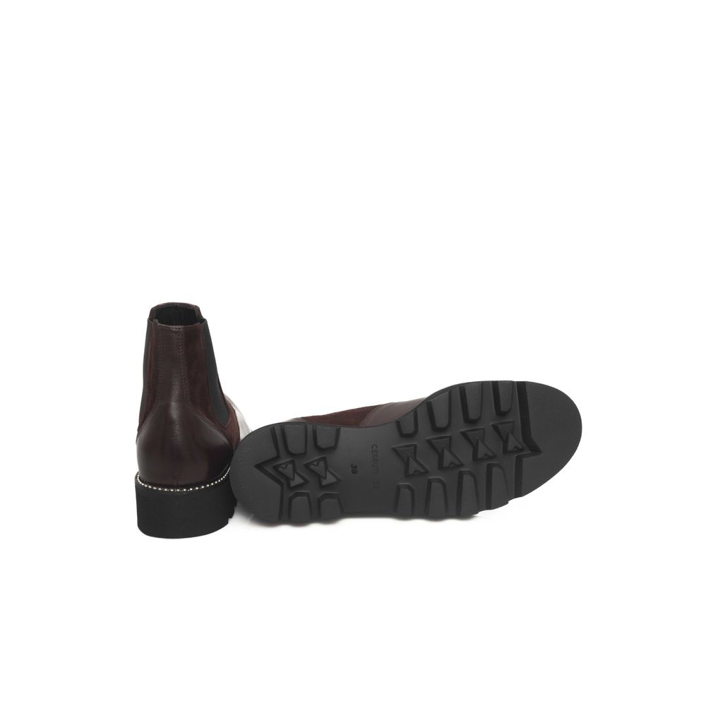 Burgundy Cowhide Women Boot