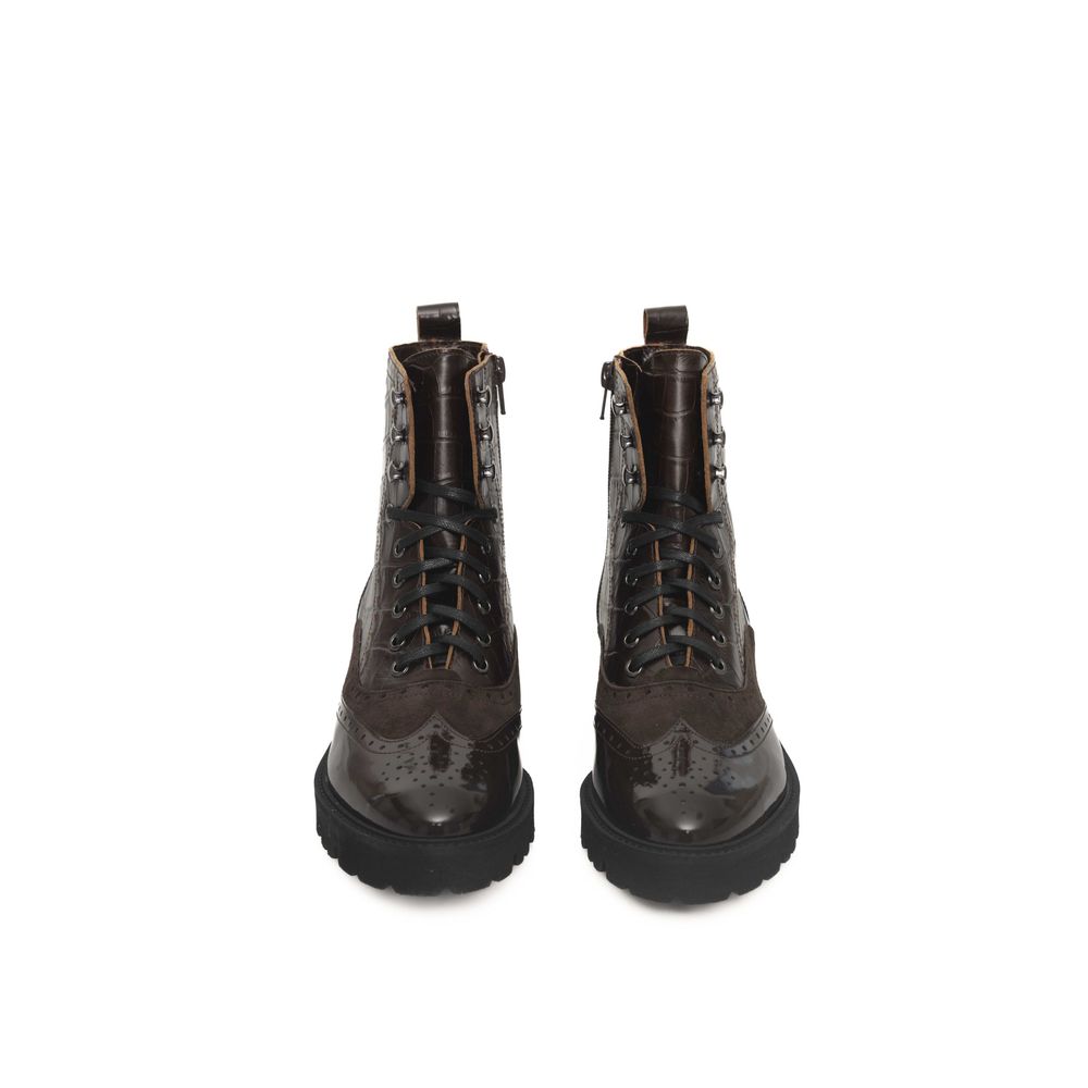 Brown Cowhide Women Boot