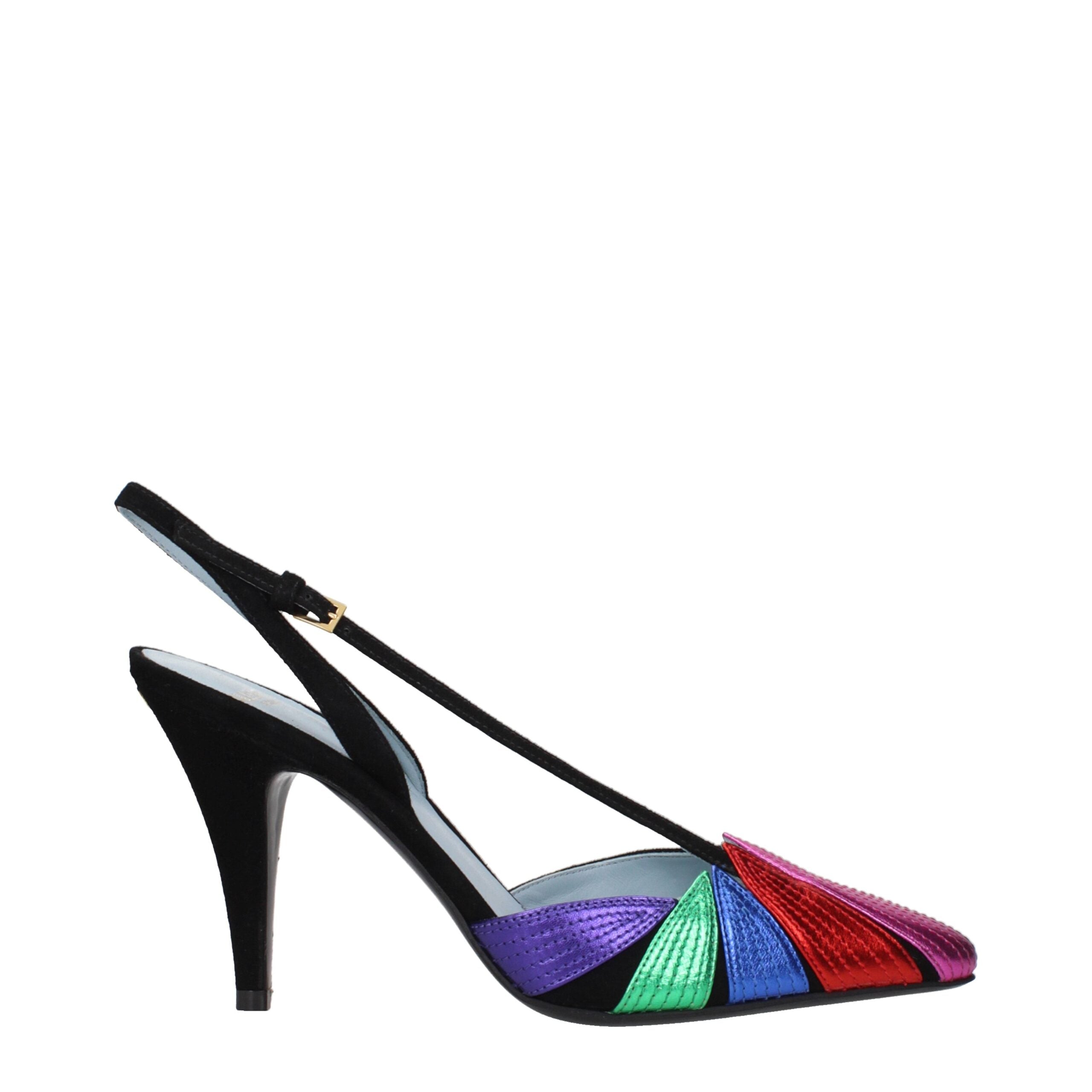 Black Leather High Heel Pumps