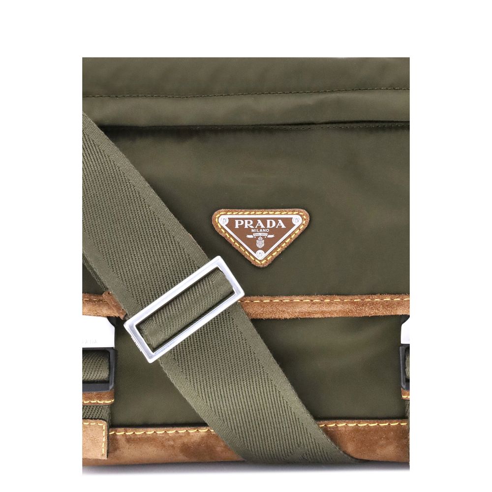 Re-Nylon and leather medium Shoulder Bag