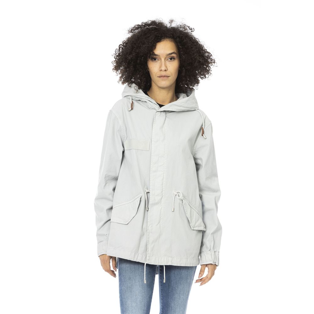 Silver Cotton Jackets & Coat