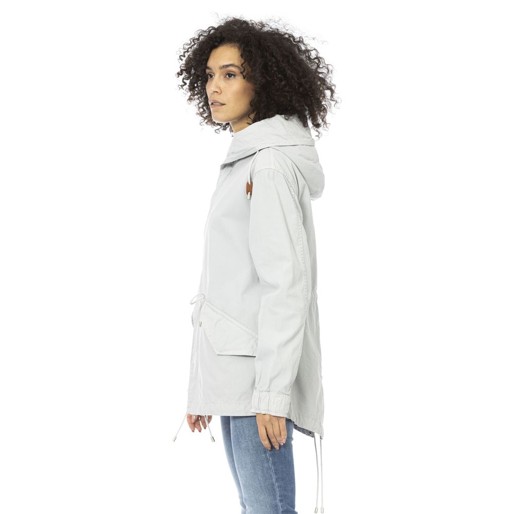 Silver Cotton Jackets & Coat