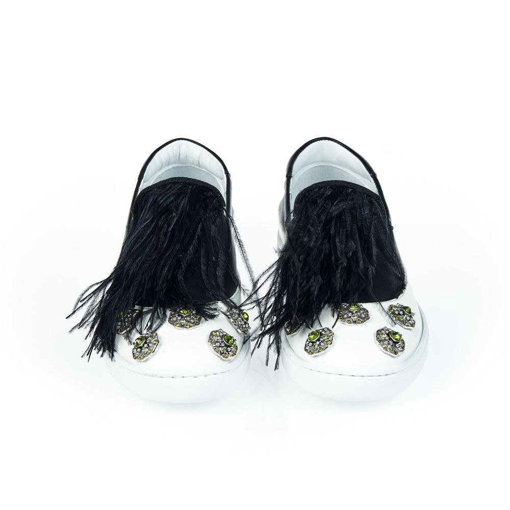 Black And White Bovine Leather Shoe