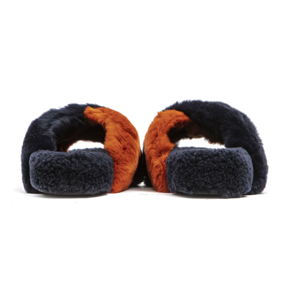 Blue Rabbit Fur Sandal
